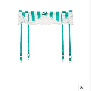 Fleur Du Mal Eve Garter Belt NWT 4 riviera stripe